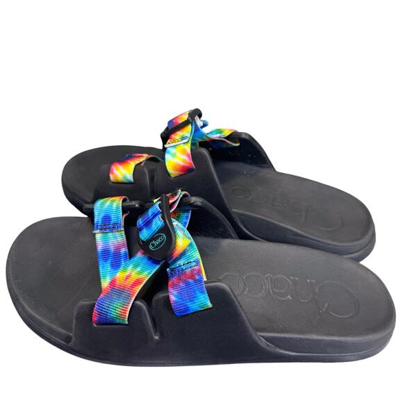 Chaco Chillos Slide Sandals Dark Tie Dye Kid's Size 6 US / Women's 8 - Picture 1 of 7